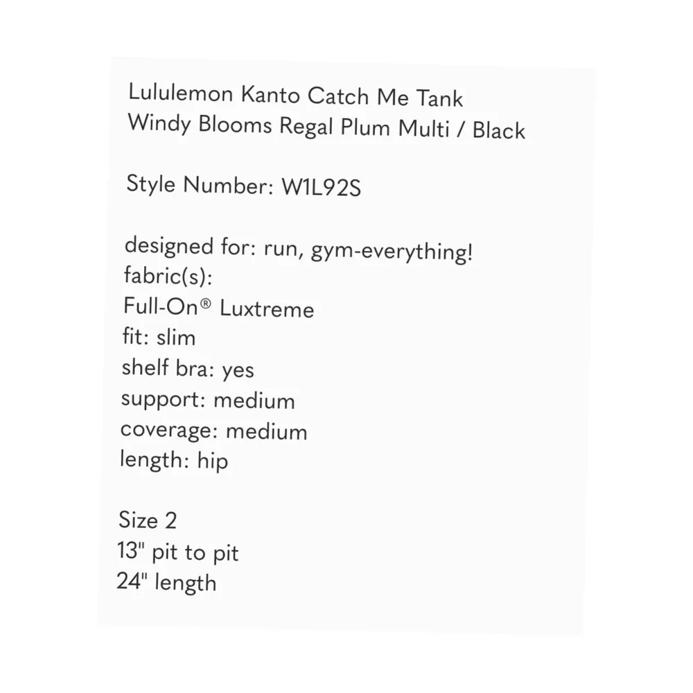 Lululemon Kanto Catch Me Active Wear Yoga Running Tank Fitness - Picture 9 of 9